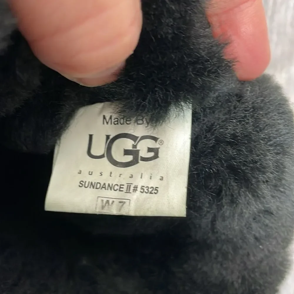 UGG Sundance II Revival Black Tall Boots size 7W
